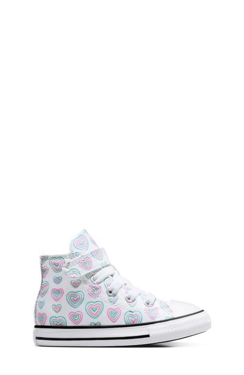 Shop Converse Kids' Chuck Taylor® All Star® 1v High Top Sneaker In White/oops Pink/white