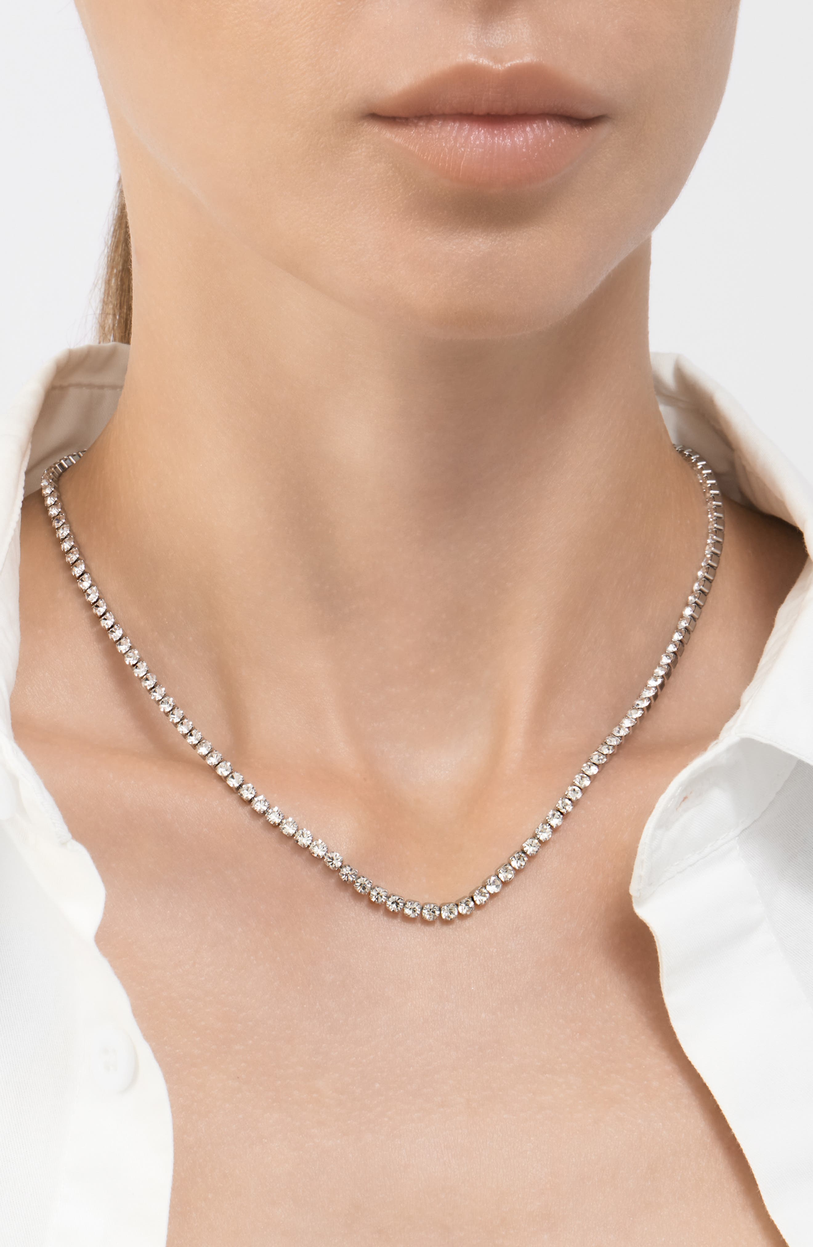 Adornia Water Resistant Cubic Zirconia Tennis Necklace Nordstromrack