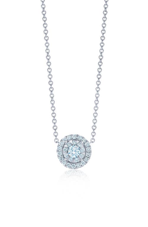 Kwiat Diamond Halo Pendant Necklace in White Gold at Nordstrom, Size 16