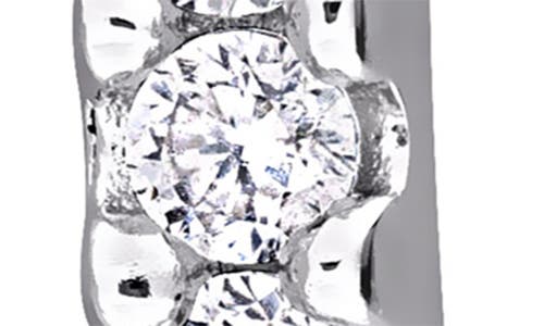 Delmar Lab-created Moissanite Huggie Hoop Earrings In Silver/white