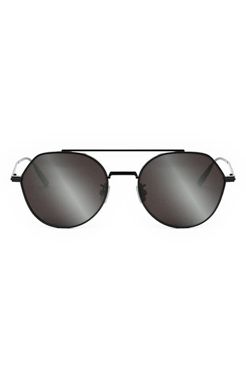 'Diorblacksuit R6U 54mm Geometric Sunglasses in Shiny Dark Ruthenium /Smoke 