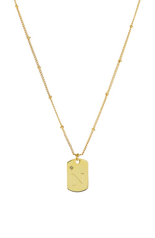 Panacea Initial Tag Pendant Necklace in Gold-N at Nordstrom