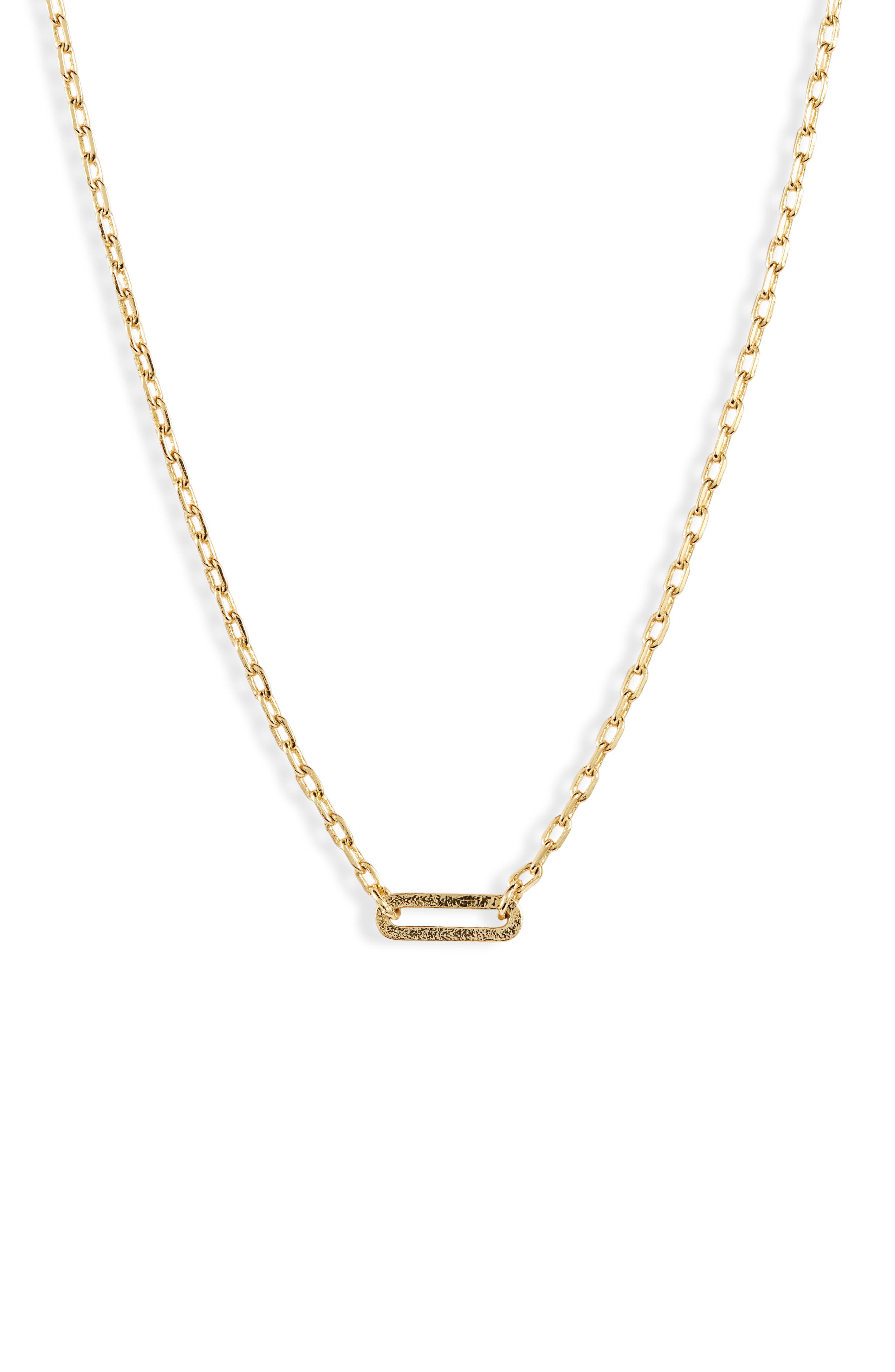 GORJANA Parker Link Charm Necklace, Main, color, GOLD