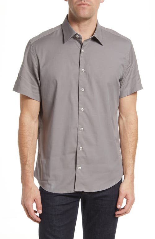 Men's Stretch Short Sleeve Button-Up Shirt in Stl Gry