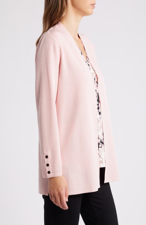 Shop Anne Klein Carmel Long Open Front Cardigan In Pink Blush