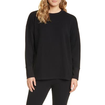 Eileen Fisher Crewneck Box Top Pullover, Black