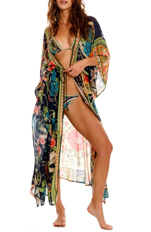 Agua Bendita Sam Harvest Cover-up Dress In Orange Multicolor