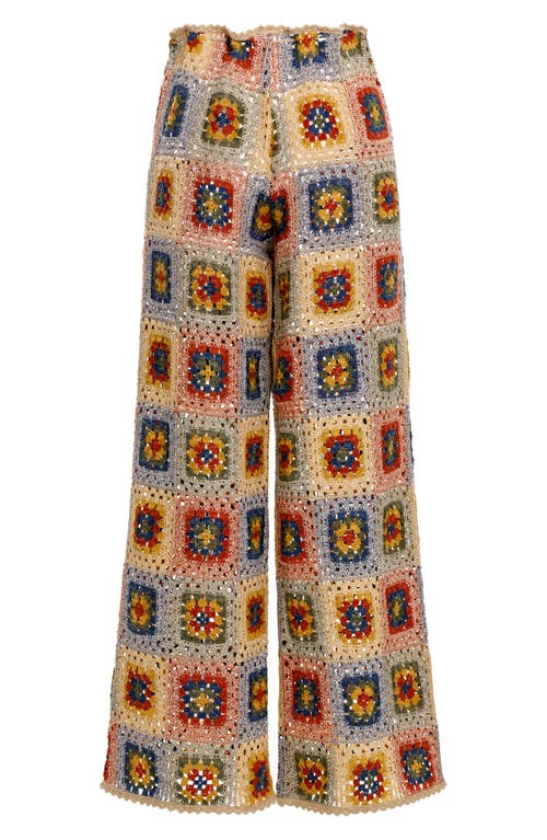 Agua Bendita Roots Harvest Crochet Cover-up Pants In Ivory