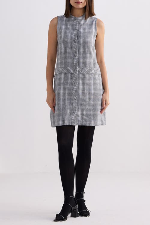 Shop Reistor The Cotton Tweed Shift Dress In Steel Breeze