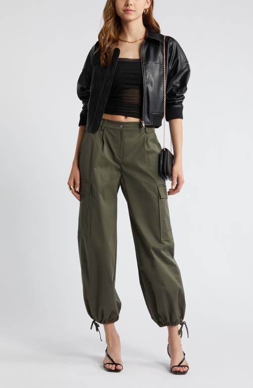 Shop Open Edit Twill Cargo Pants In Green City