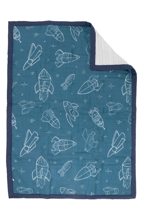 little unicorn Cotton Muslin Toddler Comforter in Spaceships at Nordstrom