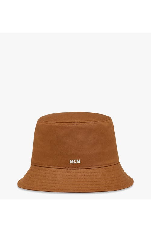 Mcm Essential Logo Bucket Hat In Cognac