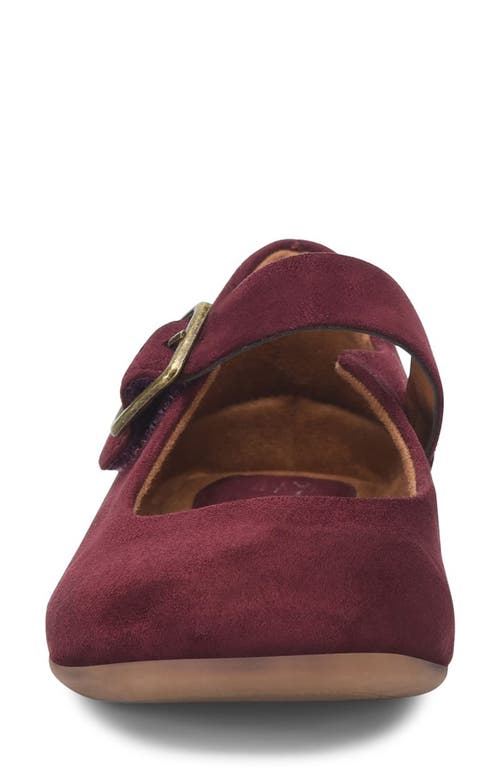 Eurosoft Kendal Mary Jane Flat In Burgundy Suede