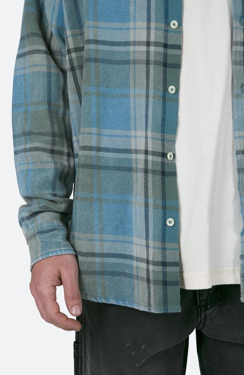 Mnml Washed Plaid Button-up Shirt In Blue/black