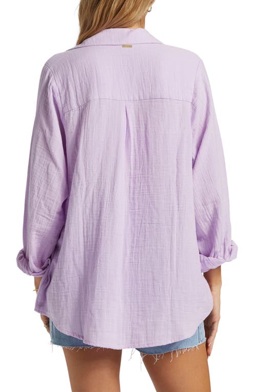 Shop Billabong Swell Gauze Button-up Shirt In Tulip