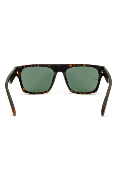 Shop Mita Sustainable Eyewear Nile 56mm Rectangular Sunglasses In Matte Brown Demi/g-15 Green
