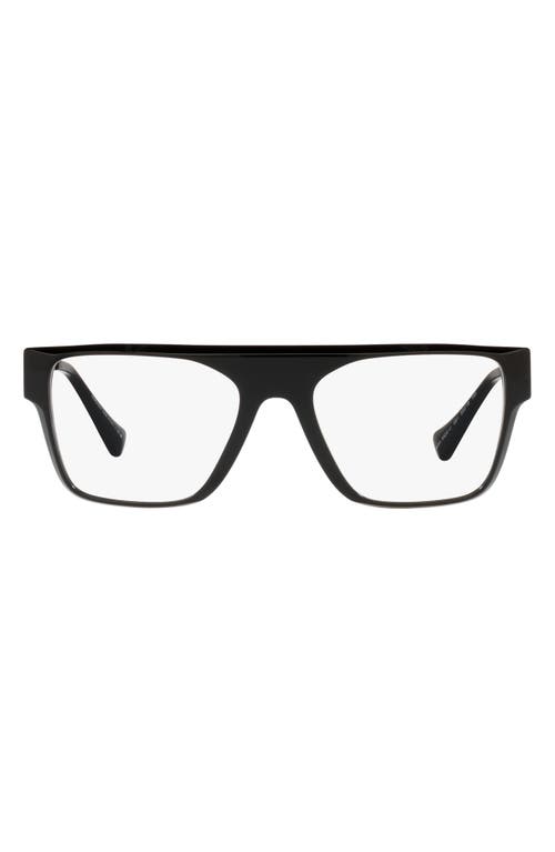 Versace 53mm Rectangular Optical Glasses in Black at Nordstrom