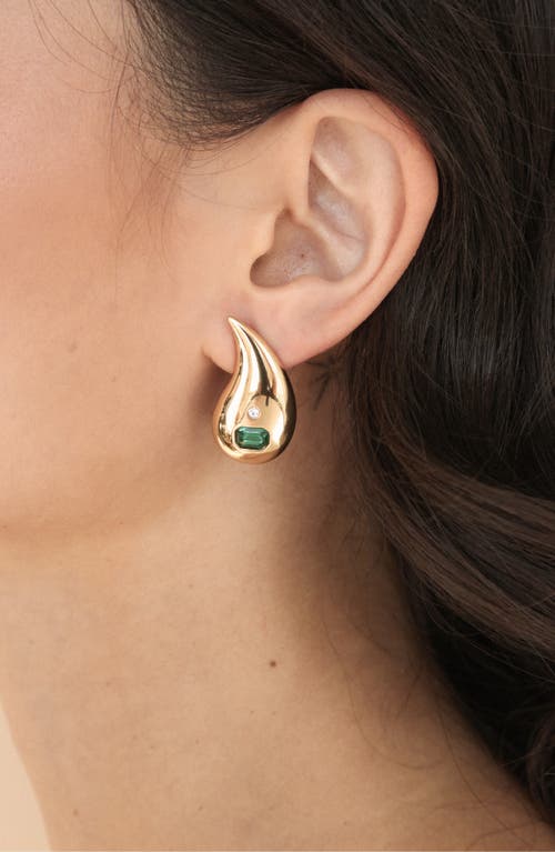 Ettika Teardrop Statement Earrings In Green