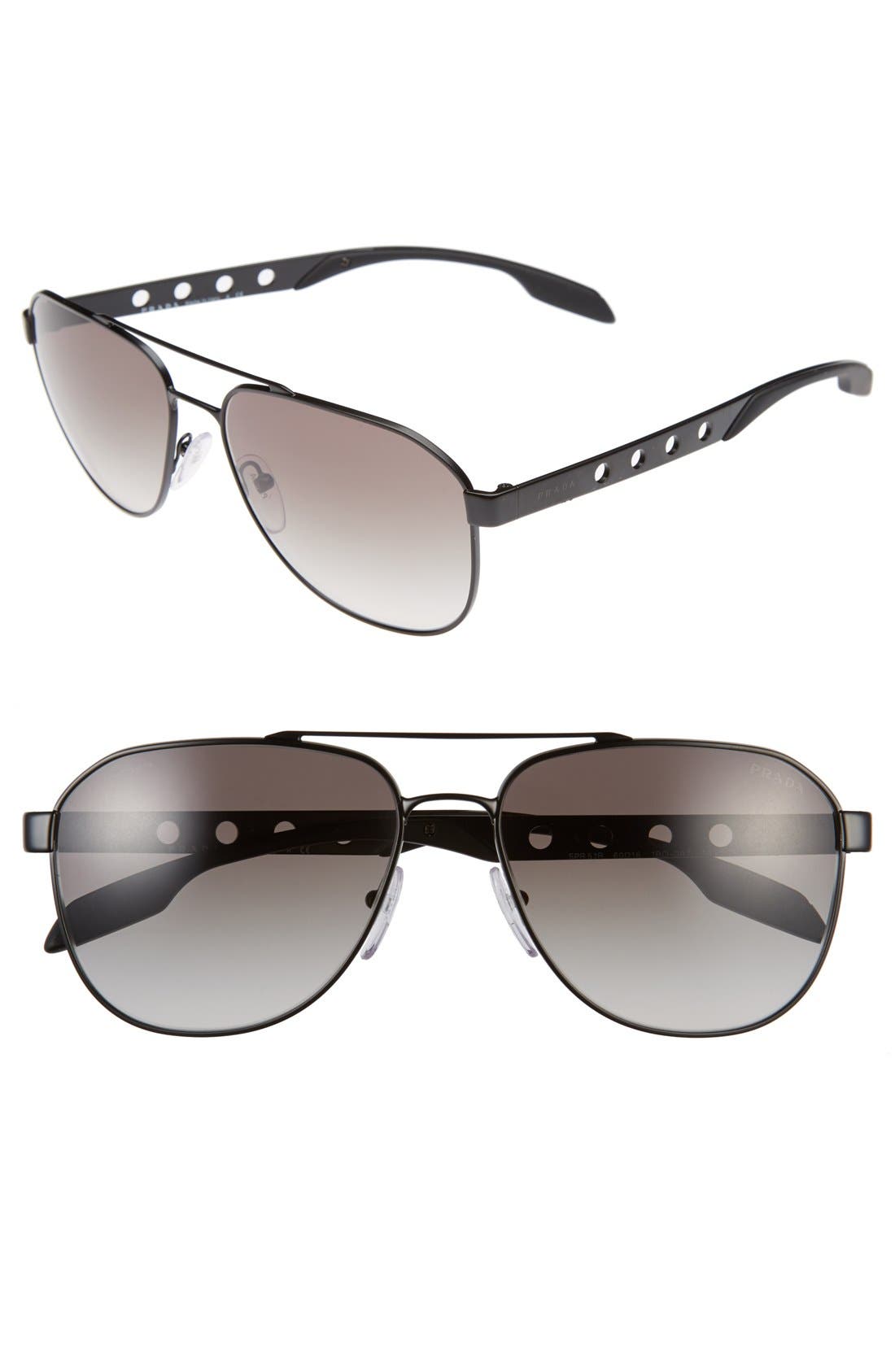Prada 'Machine' 60mm Aviator Sunglasses Nordstrom