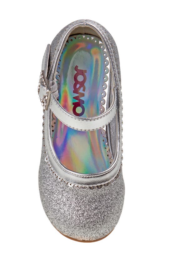 Josmo Toddler Girls Strap Low Heeled Dress Shoes In Silver Glitter