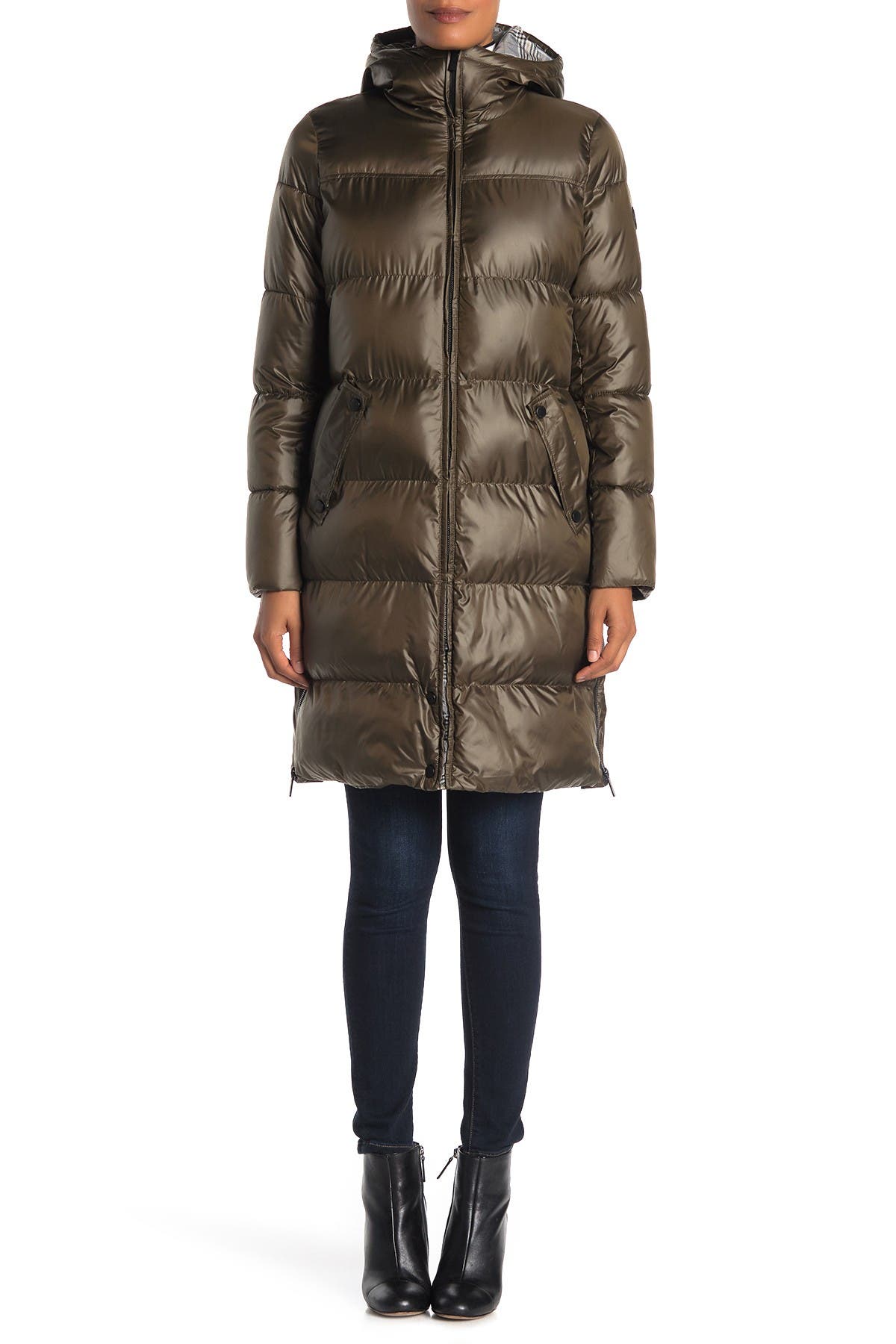 L Green French Connection Hooded Puffer Coat F20226