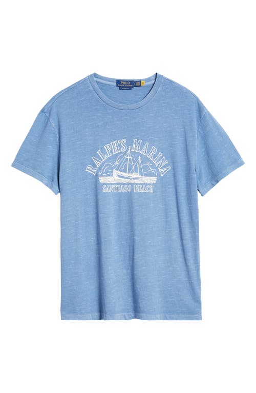 Shop Polo Ralph Lauren Ralph's Marina Santiago Beach Graphic T-shirt In Campus Blue