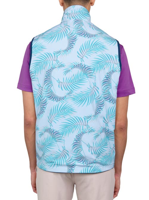 Construct Con.struct Leaf Print Performance Reversible Vest In Navy