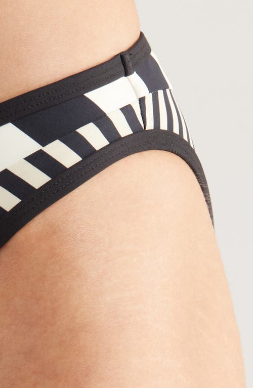 Solid & Striped Brody Bikini Bottom In Zebra In Noir Stripe