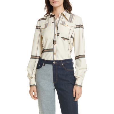 Baum Und Pferdgarten Maaike Check Flannel Shirt, Ivory