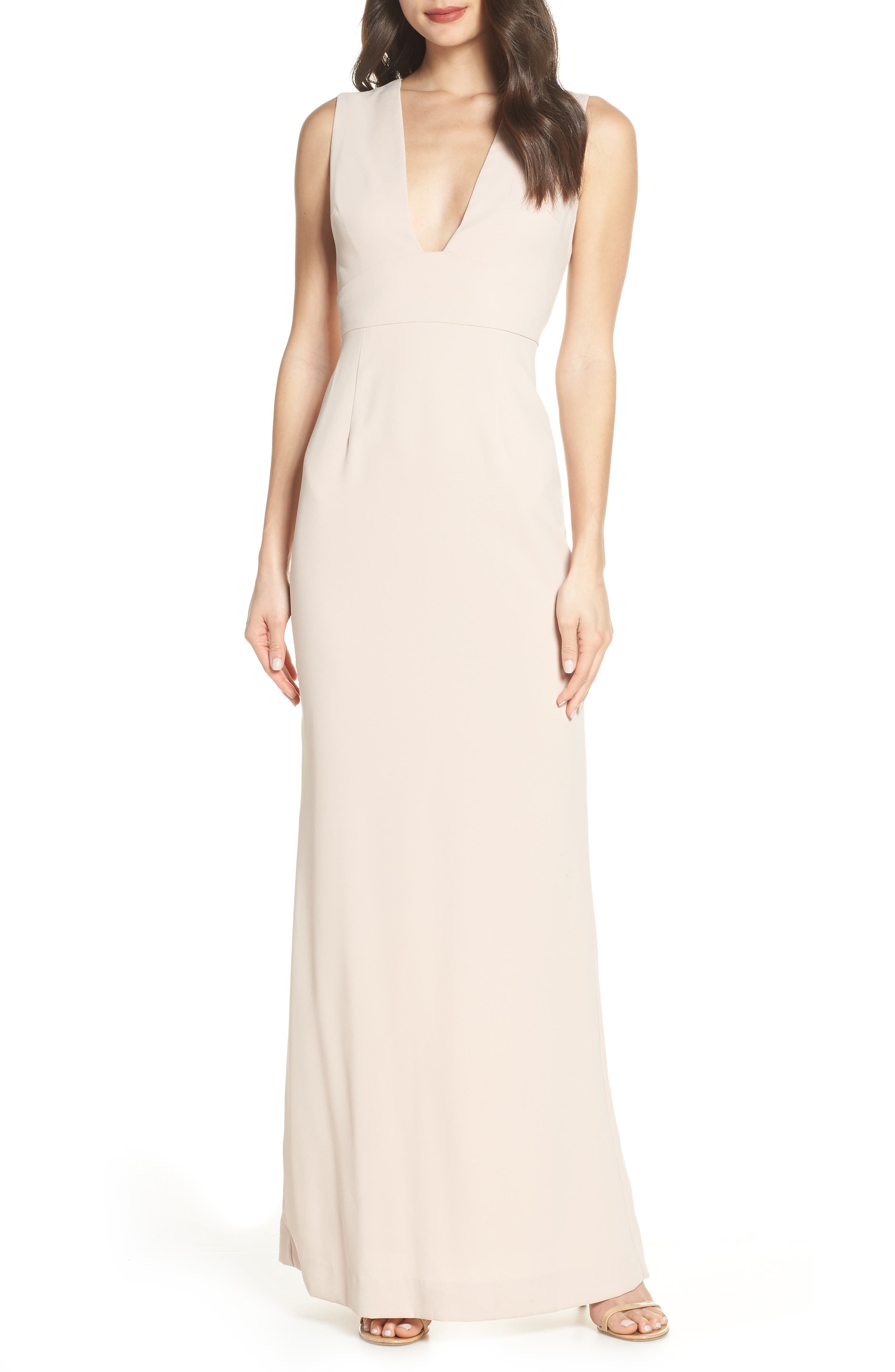 Foxiedox Laguna Sleeveless Gown, Beige