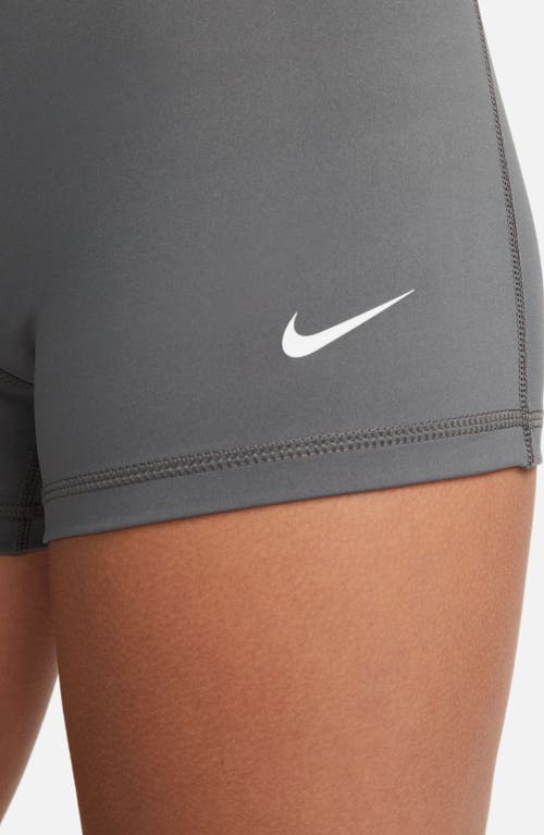 Shop Nike Pro 3-inch Shorts In Iron Grey/black/white