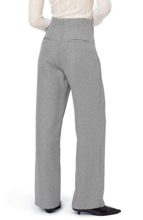 & Other Stories High Waist Wide Leg Trousers In Black/white Mini Check