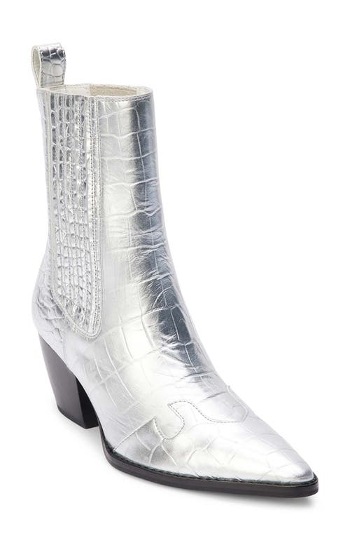 Collins Western Boot in Silver Croc