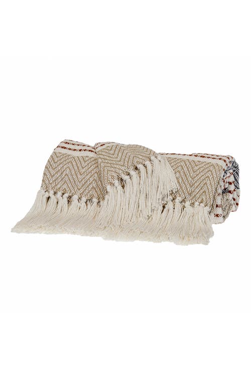 Parkland Collection Kai Fringe Throw Blanket In Beige