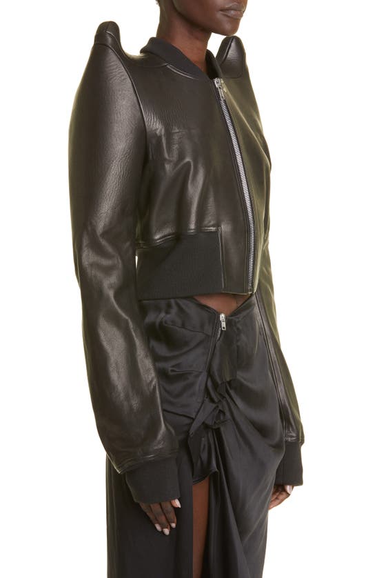 Rick Owens Leather Bomber Jacket In Black | ModeSens