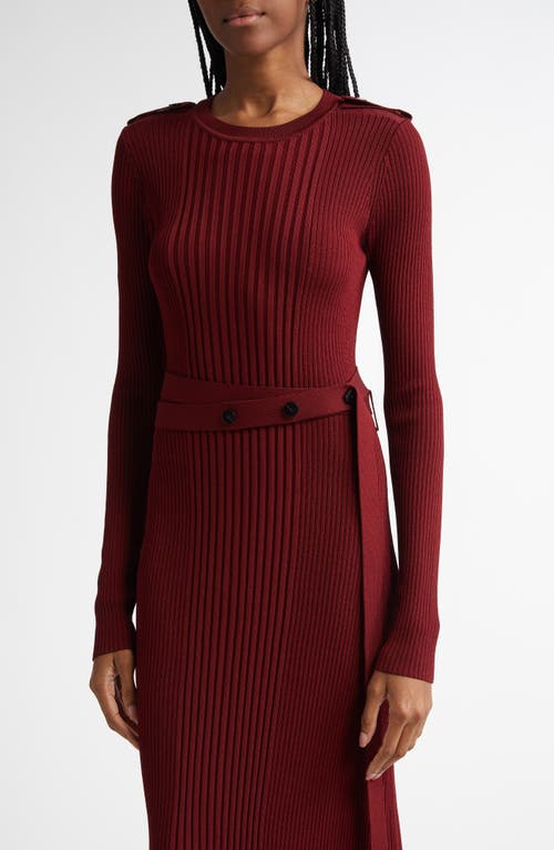 Proenza Schouler Lauryn Belted Silk-viscose Knit Maxi Sweater Dress In Dark Red
