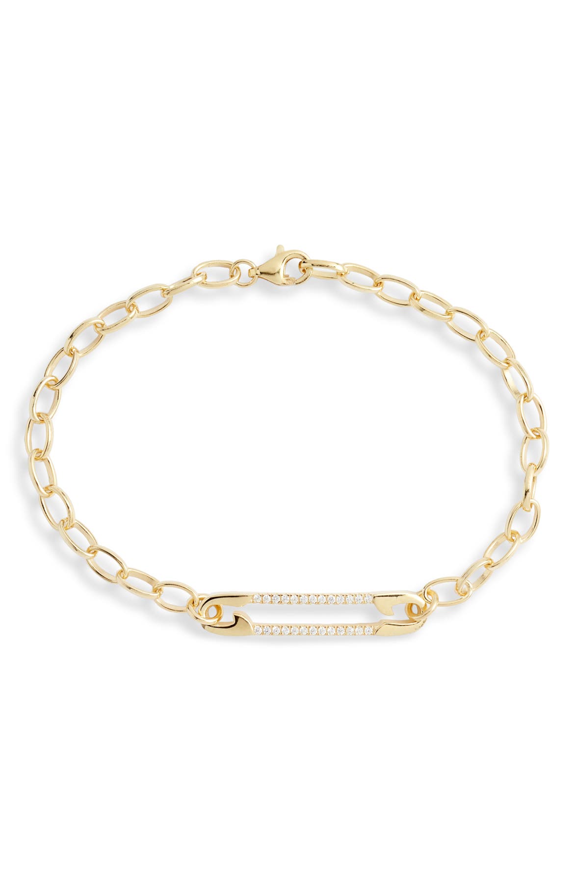 Adina’s Jewels Pavé Safety Pin Bracelet | Nordstrom