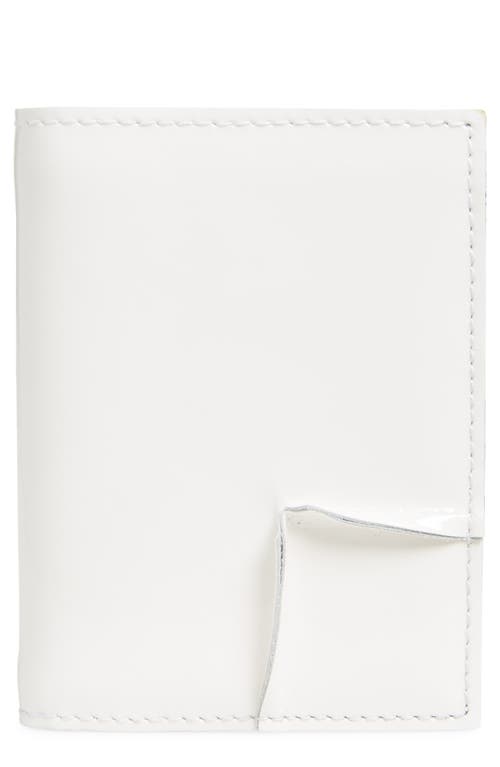 Comme Des Garçons Wallets Reversed Corner Patent Leather Card Case In White
