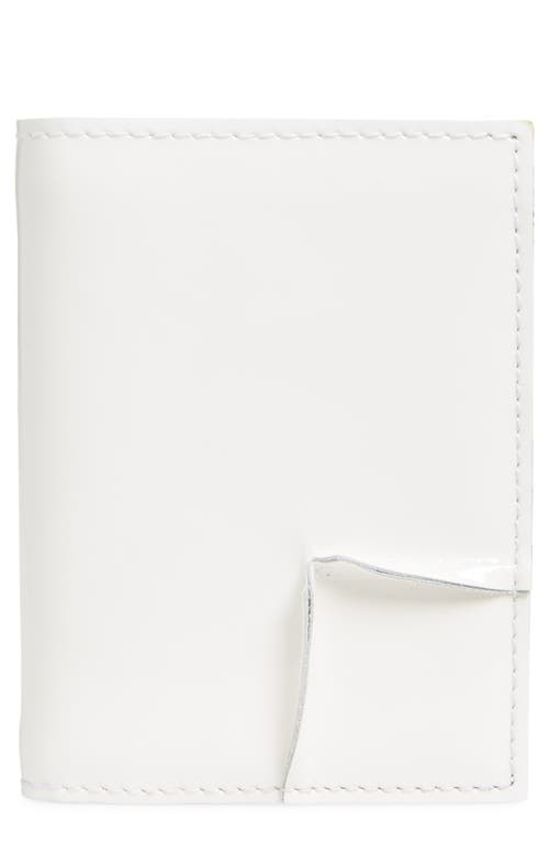 Shop Comme Des Garçons Wallets Reversed Corner Patent Leather Card Case In White