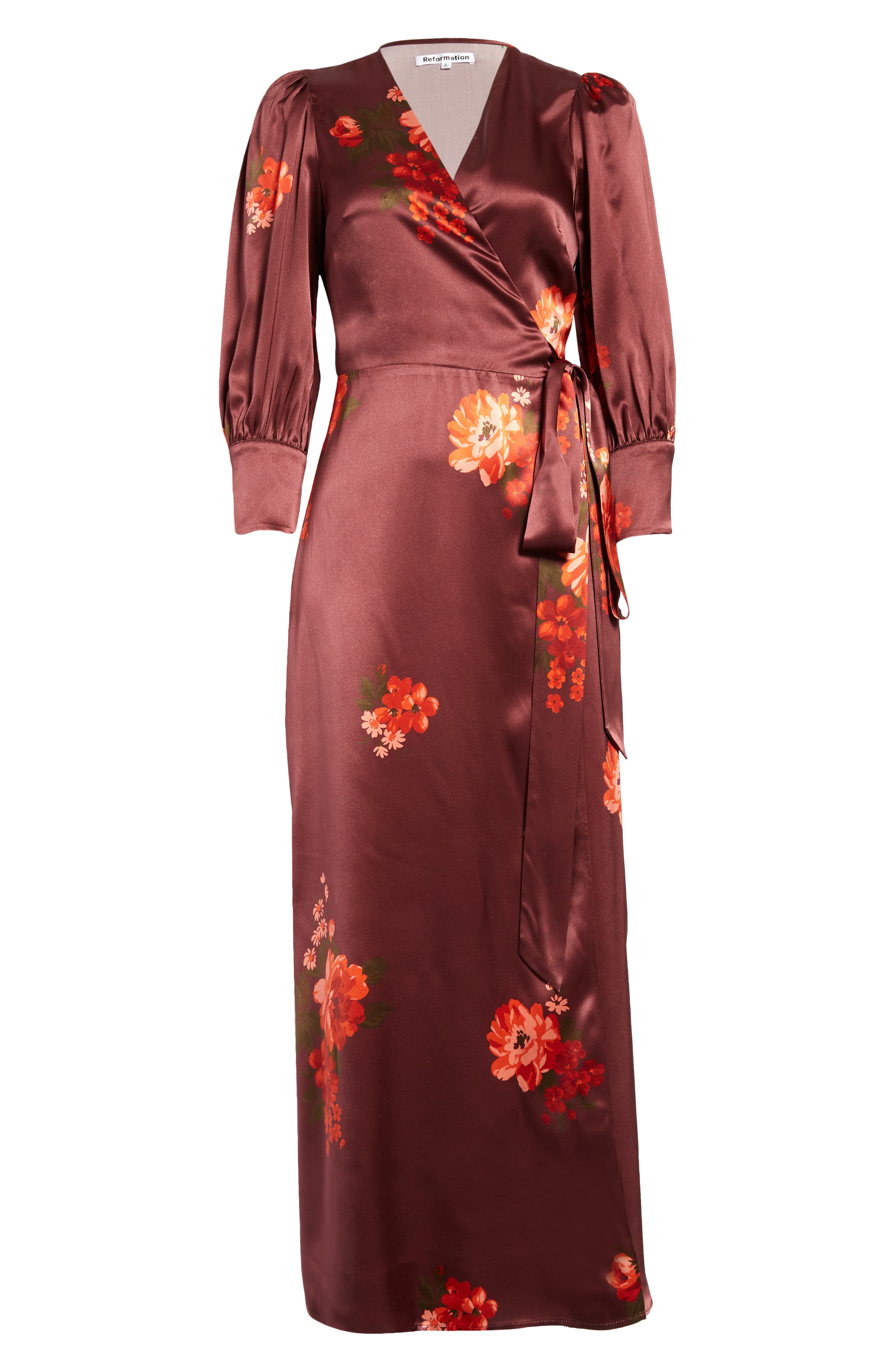 red silk dress long sleeve