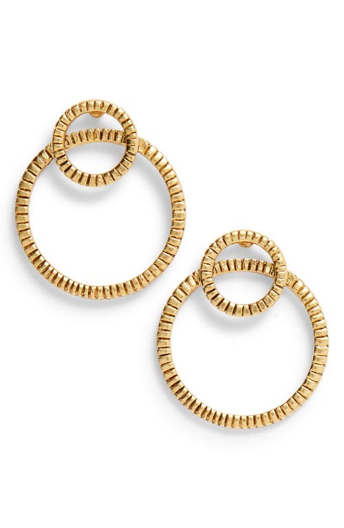 Double Hoop Earrings in Gold