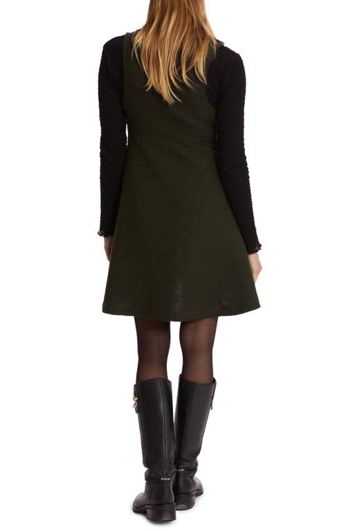 Shop Cache Coeur Maternity/nursing Pinafore Dress In Khaki