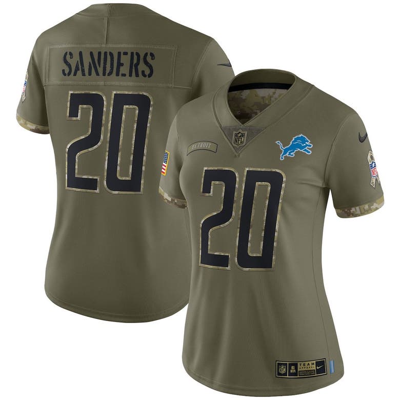 Nike Barry Sanders Olive Detroit Lions 2022 Salute To Service Retired  Player Limited Jersey