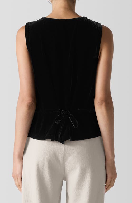 Shop Eileen Fisher Velvet Tie Back Vest In Black