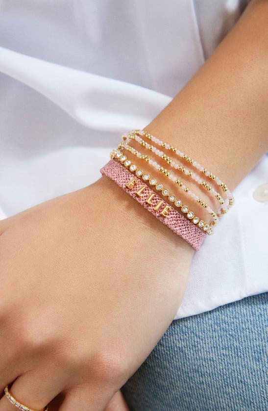 Shop Baublebar Custom Metallic Woven Slider Bracelet In Pink