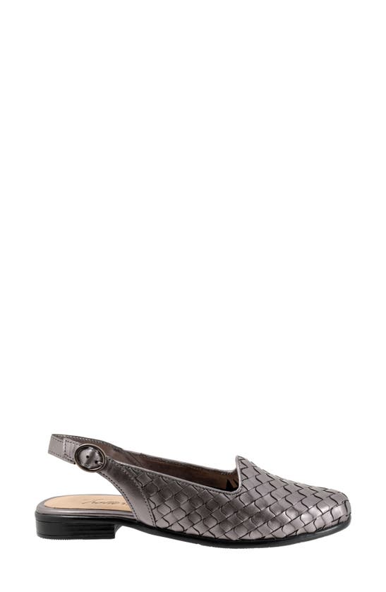Trotters Lea Slingback Flat In Pewter