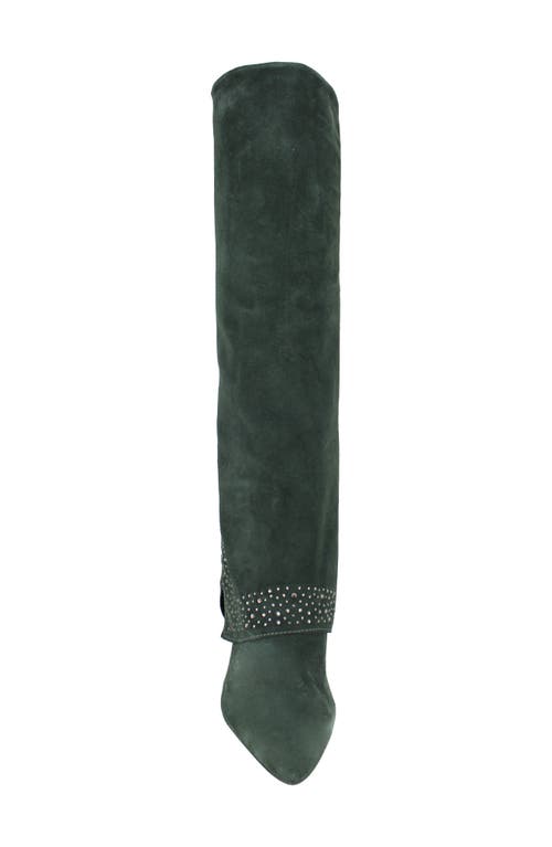 Zigi Knee High Boot In Green Sued
