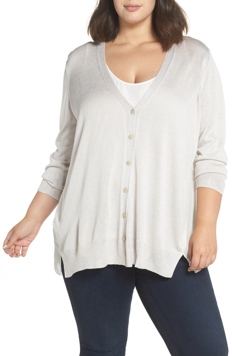 NIC+ZOE Chiffon Back Cardigan (Plus Size) | Nordstrom