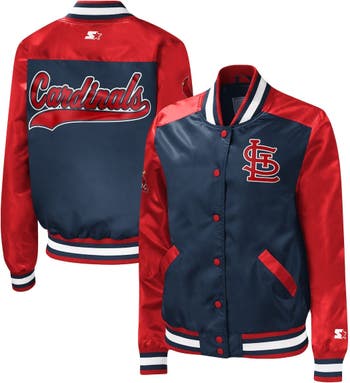 St. Louis Cardinals JH Design Big & Tall Full-Snap All-Leather Jacket - Navy