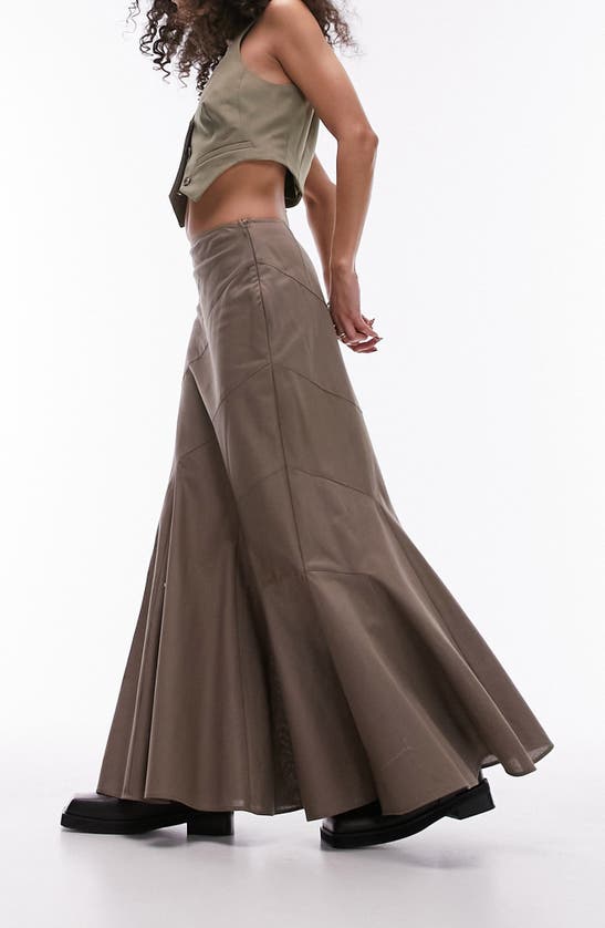 Shop Topshop Tiered Maxi Skirt In Brown